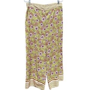 Cupcakes and Cashmere Wide Leg L Pants Boho Floral Geometric Trim